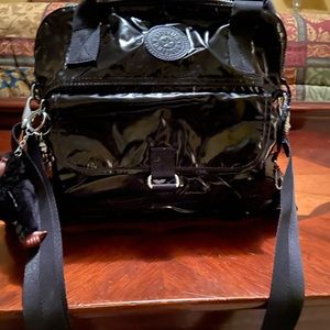 Black shiny Kipling bag